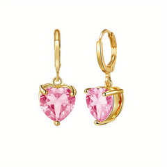 Crystal Pendant Drop Earrings For Women Engagement Wedding