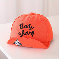 Shark Baby Embroidered Soft Brim Duck Tongue Cap