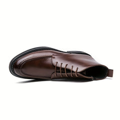 Men's Lace-up Ankle Boots Casual Walking Shoes Old Money