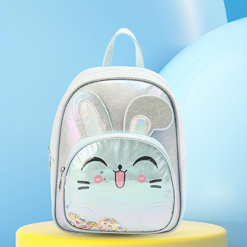 Rabbit Ears Backpack for Girls with Colorful Sequins Waterproof Lightweight Bag