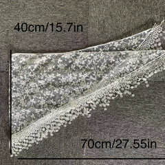 Flower Embroidery Triangle Scarf Tassel Veils Classic Mantilla Head Covering