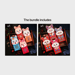 4pcs Cartoon Rabbit Red Envelopes Pack
