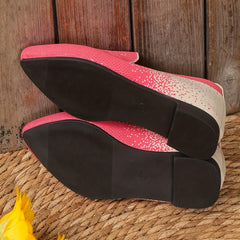Women's Pointed Toe Ombre Knitted Ballet Flats