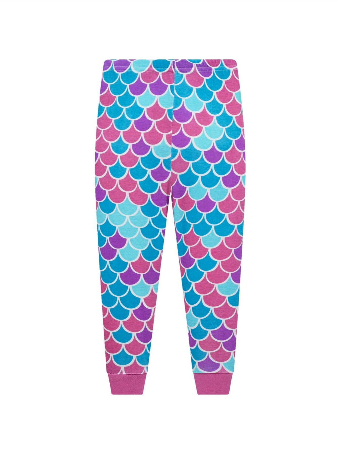 Girls Mermaid Cartoon Top & Pants Pajamas Set