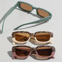 Teen Retro Leopard Print Sunglasses UV Protection for Outdoor Activities
