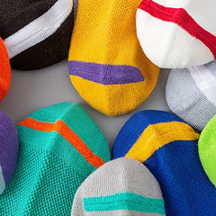10 Pairs Boys Cotton Blend Ankle Socks Solid Letter Print
