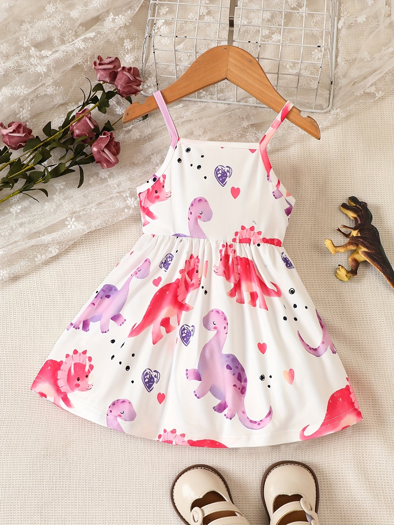 Baby Girls Dino Cami Dress for Summer