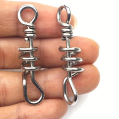 5pcs Stainless Steel Swivel Ring Fishing Rigs Hook Connector