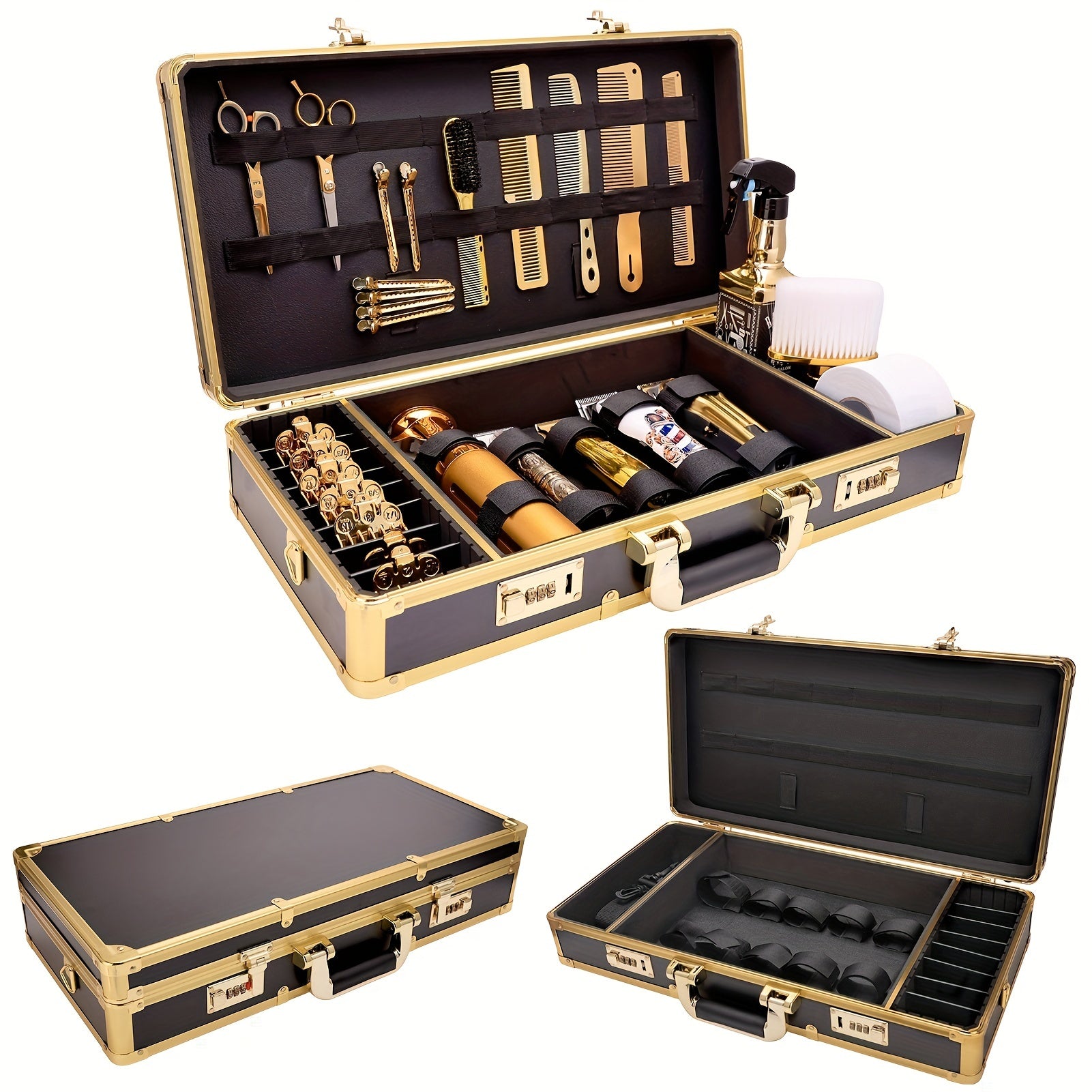 Salon Hair Cutting Kit Organizer with Password Lock