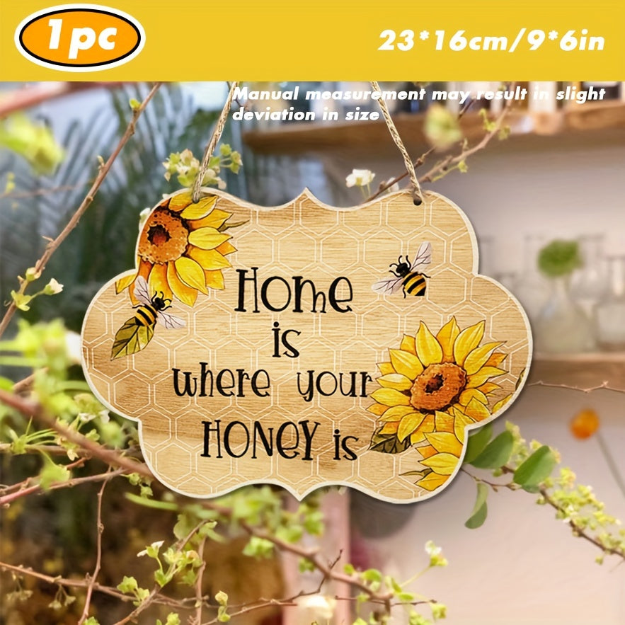 Wooden Beehive Hanging Decoration for Festive Home Decor