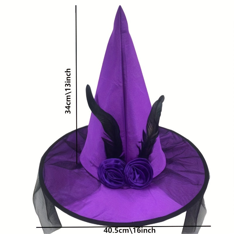 Vintage Mesh Veil Halloween Wizard Hat Party Prom Hat Cosplay Accessories