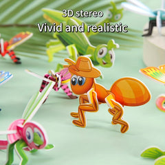 10pcs Insect 3D Jigsaw Puzzle Toy Intelligence Splicing