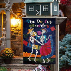 Halloween Of The Dead Garden Flag Dia De Los Muertos Dance Skull Yard Flag