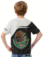 MEXICO Flag 3D Print Boy's Casual Tees Short Sleeve Comfy T shirt Kids