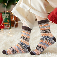5pairs Men's Warm Socks Vintage Rabbit Wool Outdoor Snow Boots