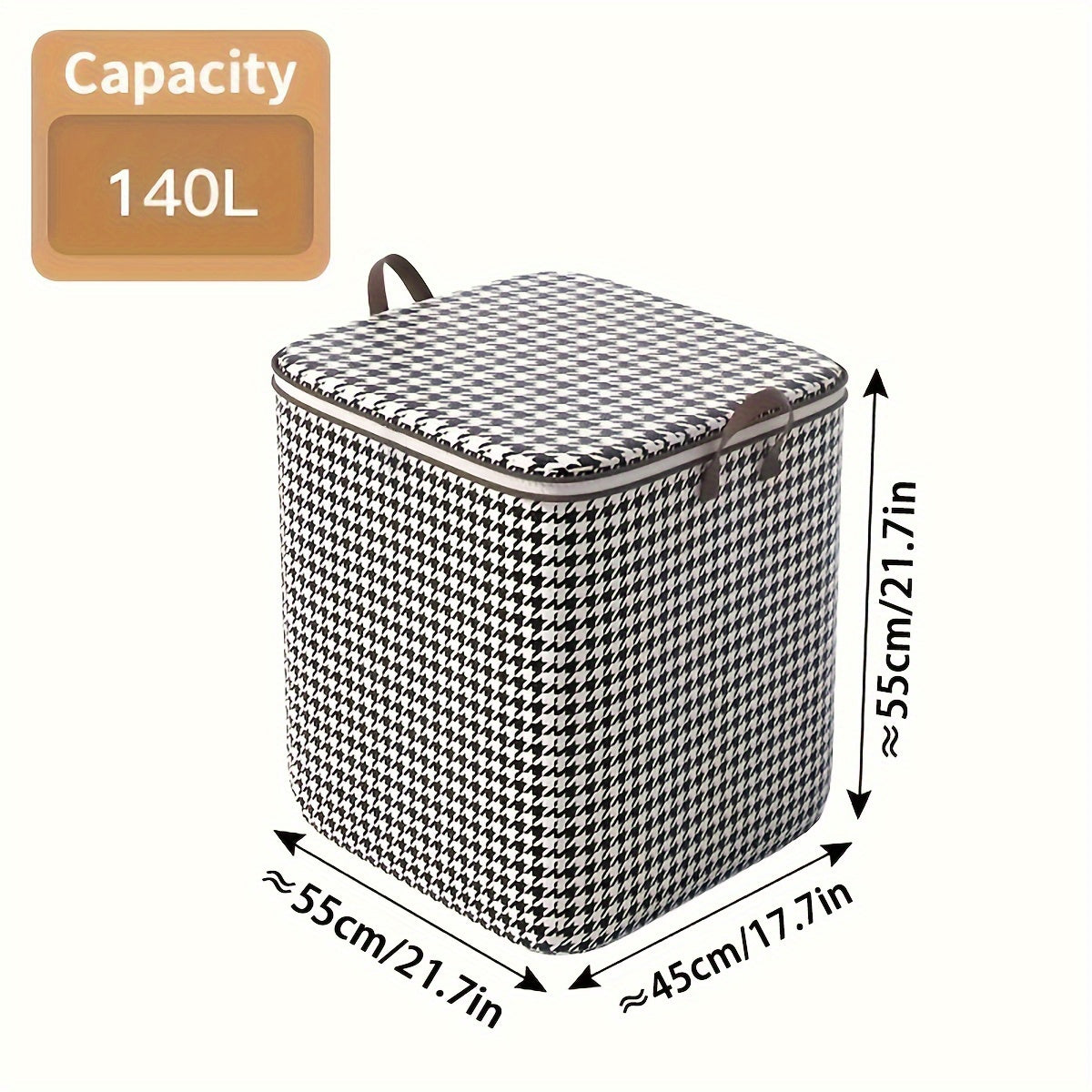 Houndstooth Storage Bag Waterproof Dustproof Large Capacity