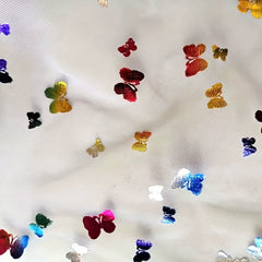 Colorful Nylon Mesh Golden Foil Butterfly Net Fabric