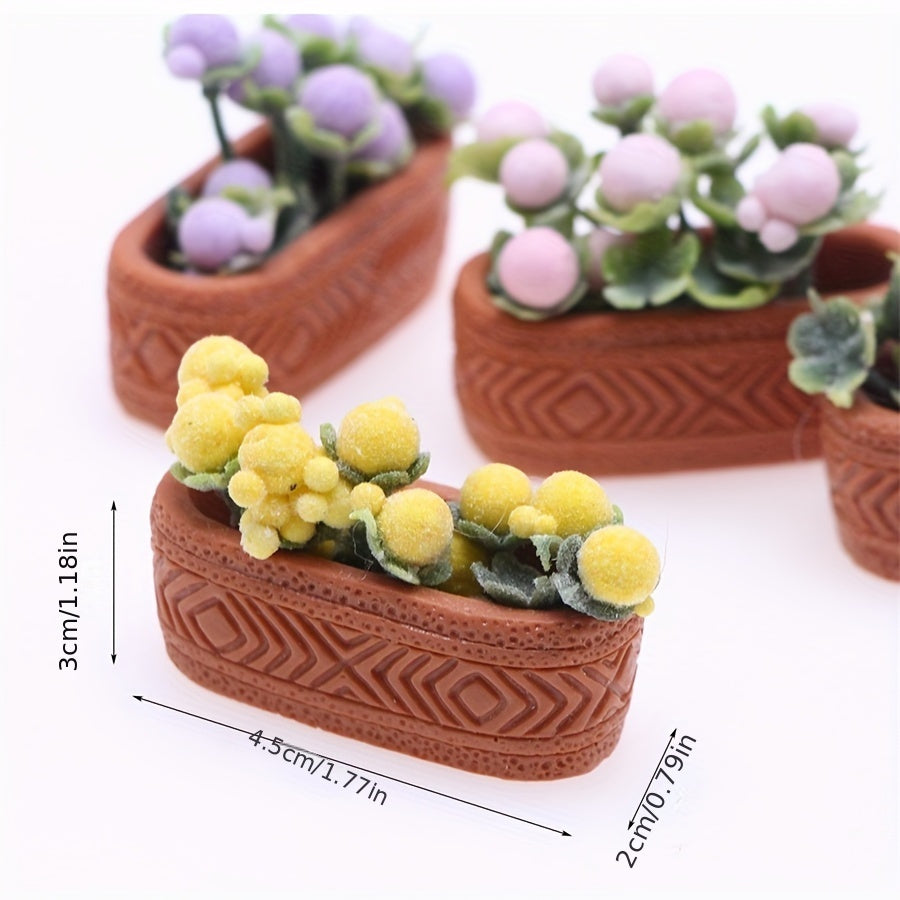 1:12 Scale Potted Plant Model for Dollhouse Decor