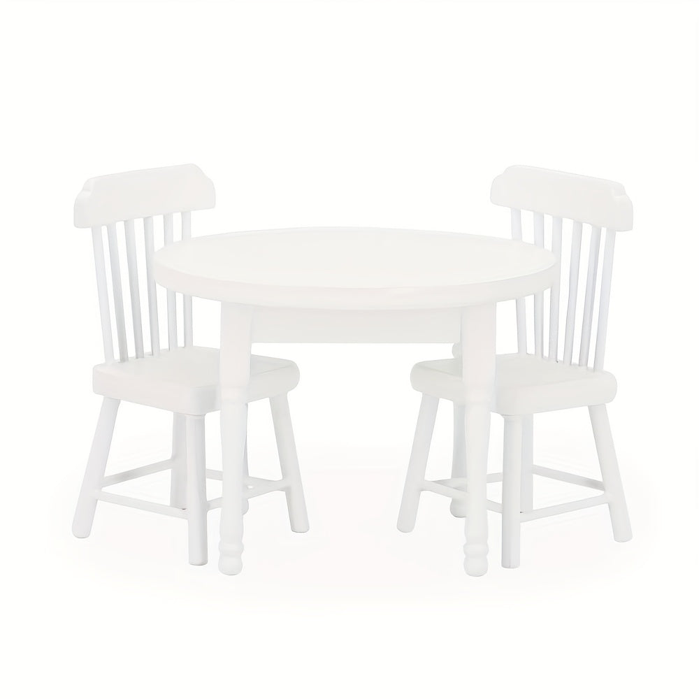 Wooden Mini House Dining Table & Chairs Dollhouse Kitchen Furniture