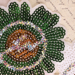 3pcs Embroidered Sequin Flower Iron On Patches DIY Stickers
