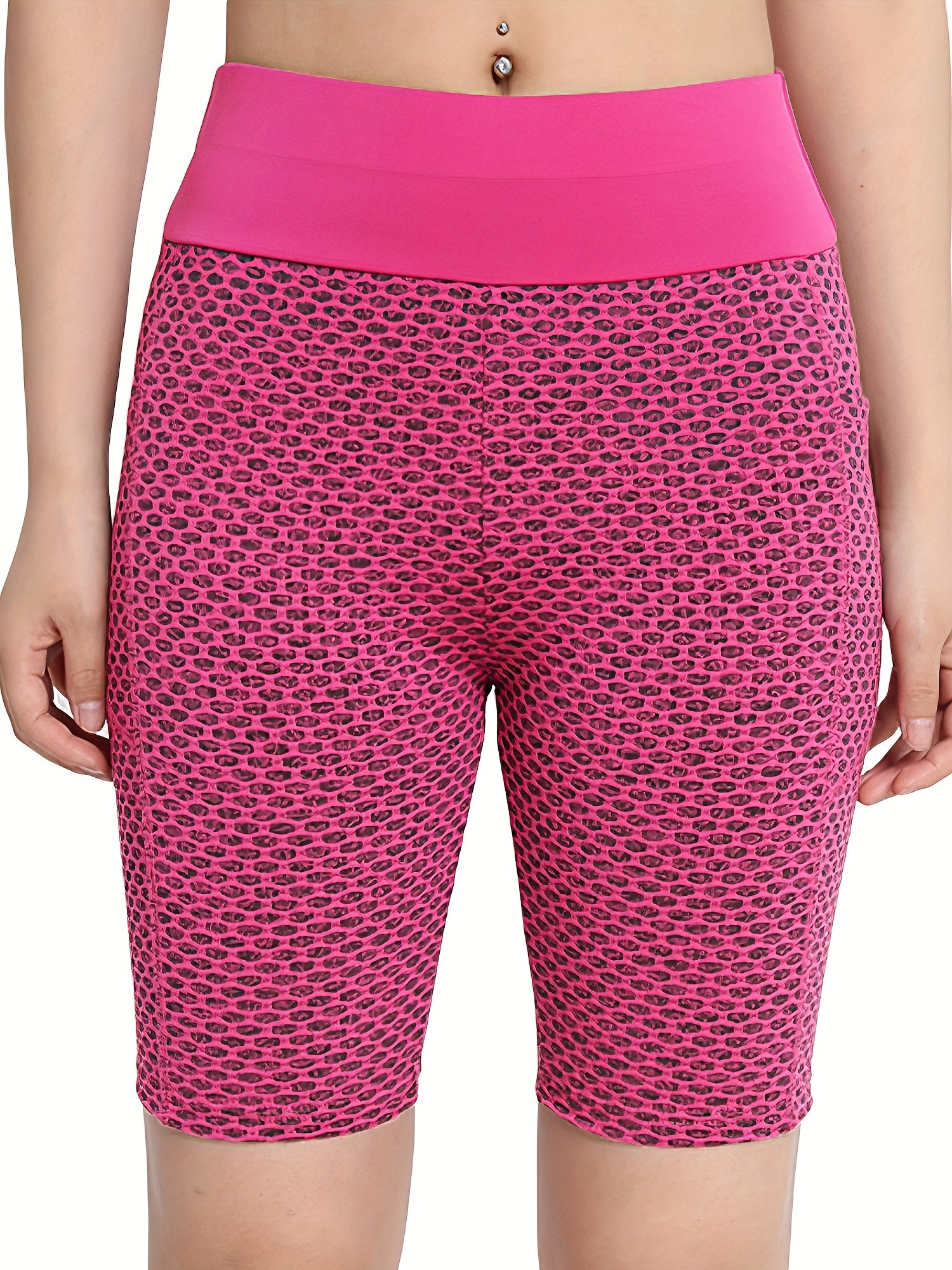 High Waist Yoga Pocket Shorts Sports Running Fitness Athletic Shorts