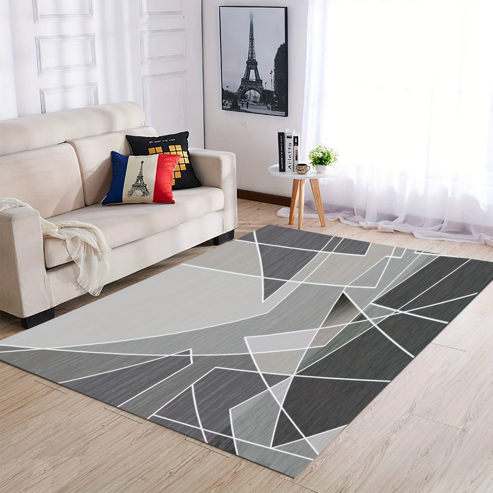 Geometric Area Rug Soft Fluffy Carpet for Living Room and Bedroom