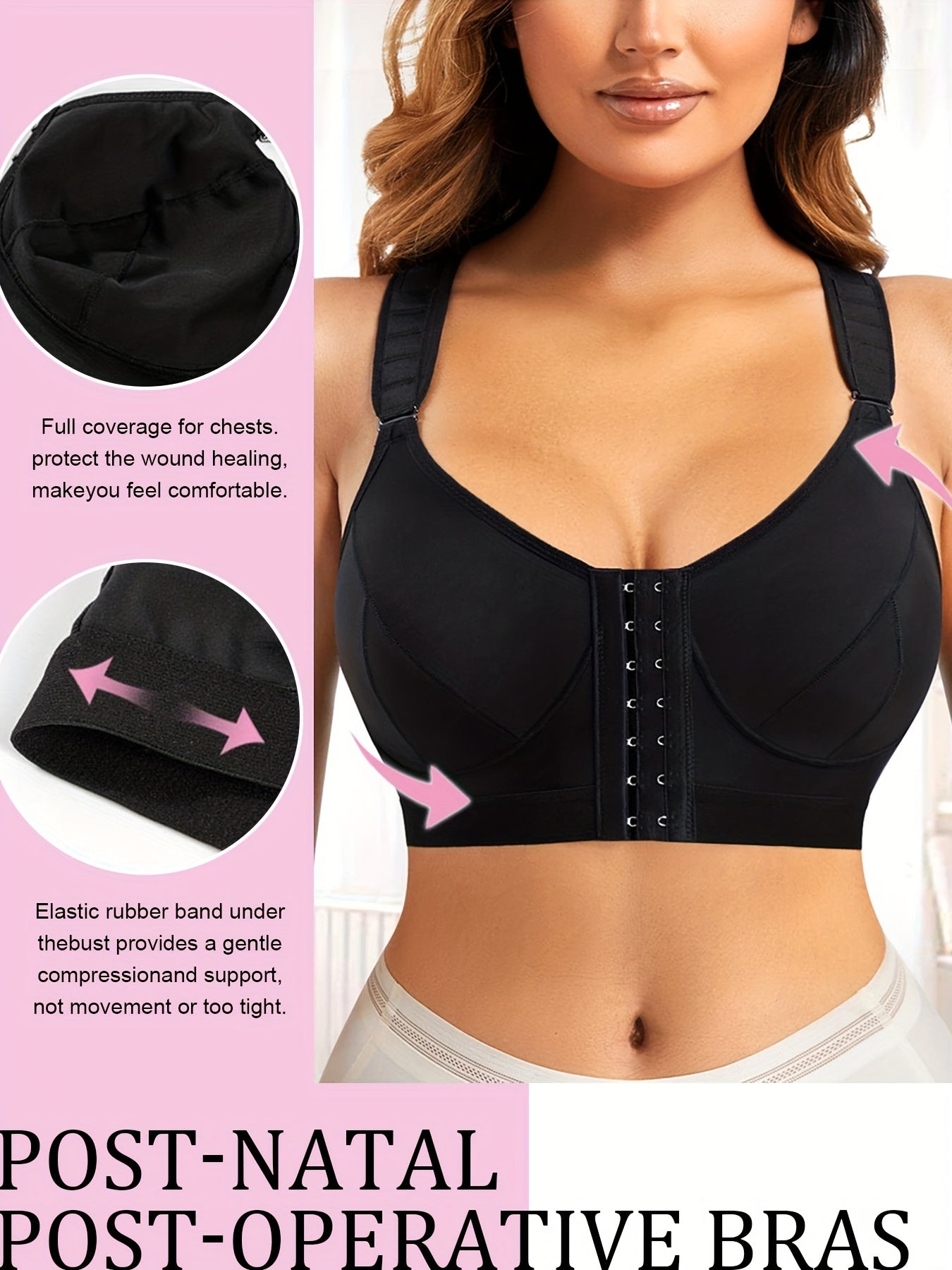 Post Surgery Front Buckle Bra Full Coverage Comfy & Breathable