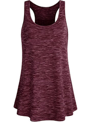 Solid Wide Strap Tank Tops Women's Plus Round Neck Basic Tank Tops