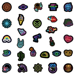 100Pcs Neon Waterproof Vinyl Decals for Water Bottles Laptops & More
