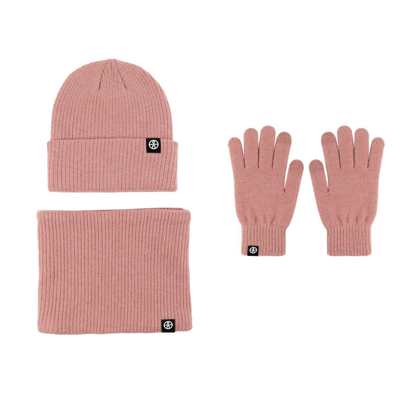 Winter Warm Hat Scarf Gloves Set Windproof Knitted Hat Three piece