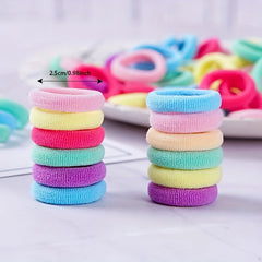 100 Children's Hair Rings Sweet Elastic Hair Ties