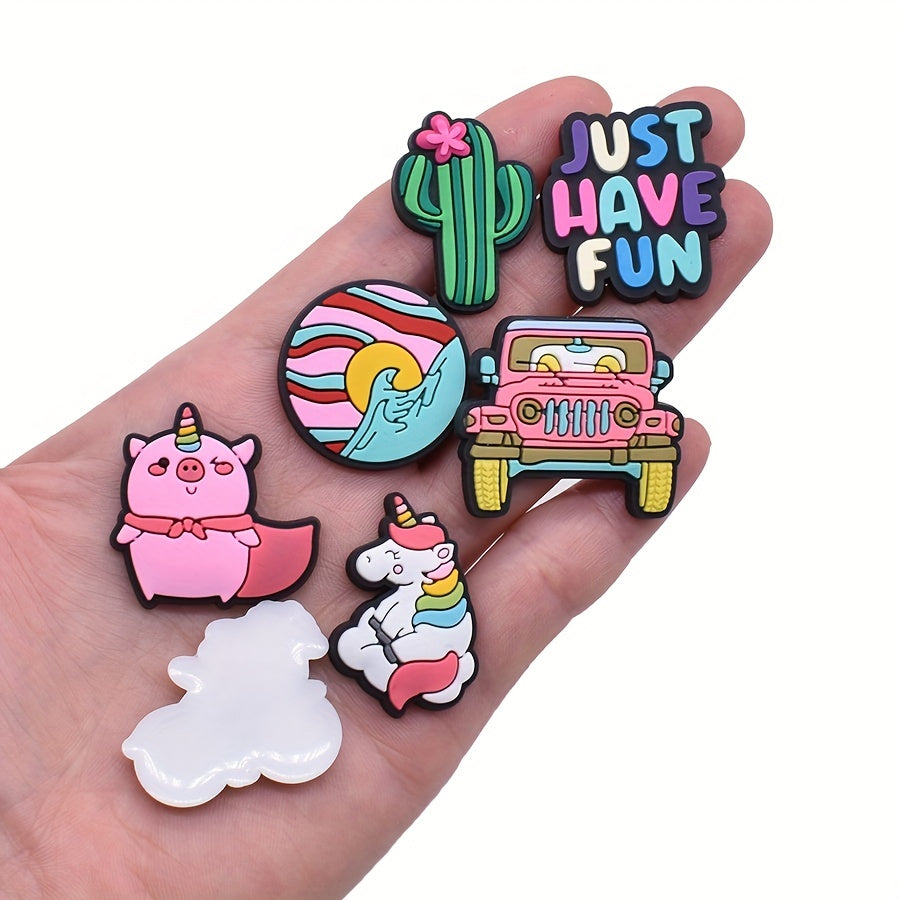 32pcs Summer Shoe Charms For Clogs Sandals PVC Decorations