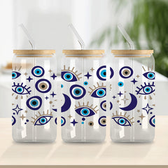 3D Eye UV DTF Transfer Sticker For 16 OZ Glass Cups DIY Wrapping Bottle Sticker