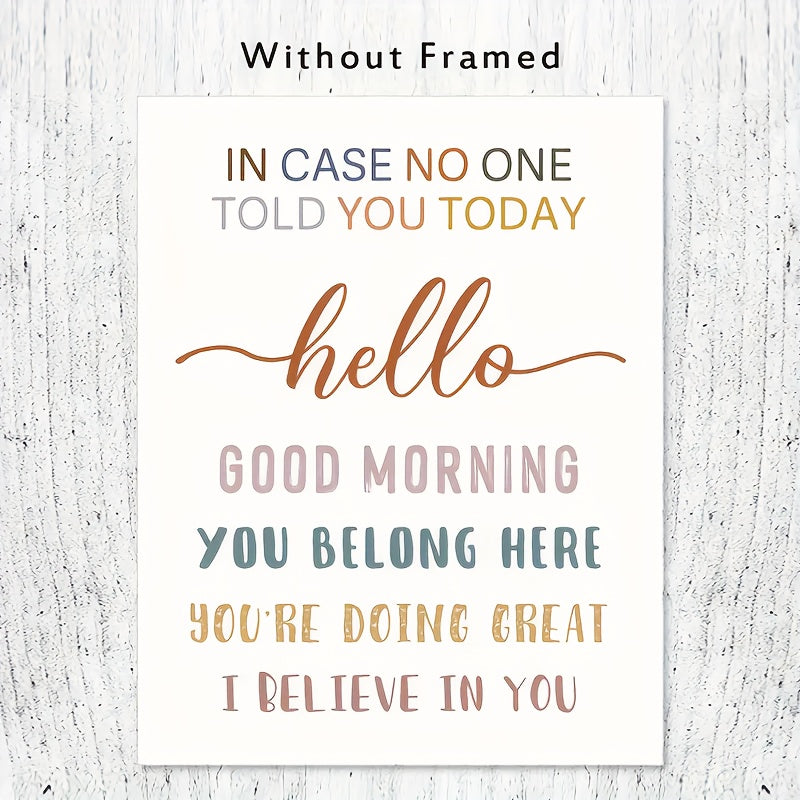Inspirational Wall Art Good Morning You Do Well Teacher Gift 20x32