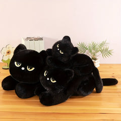 Soft Fluffy Cat Plush Toy Doll with Expressive Eyes 23.62in Mixed Colors