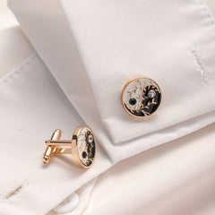 Men's Retro Tai Chi Cufflinks Shirt Cuffs Buttons