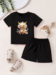 Toddler Kid Cartoon Print T shirt & Pants Set