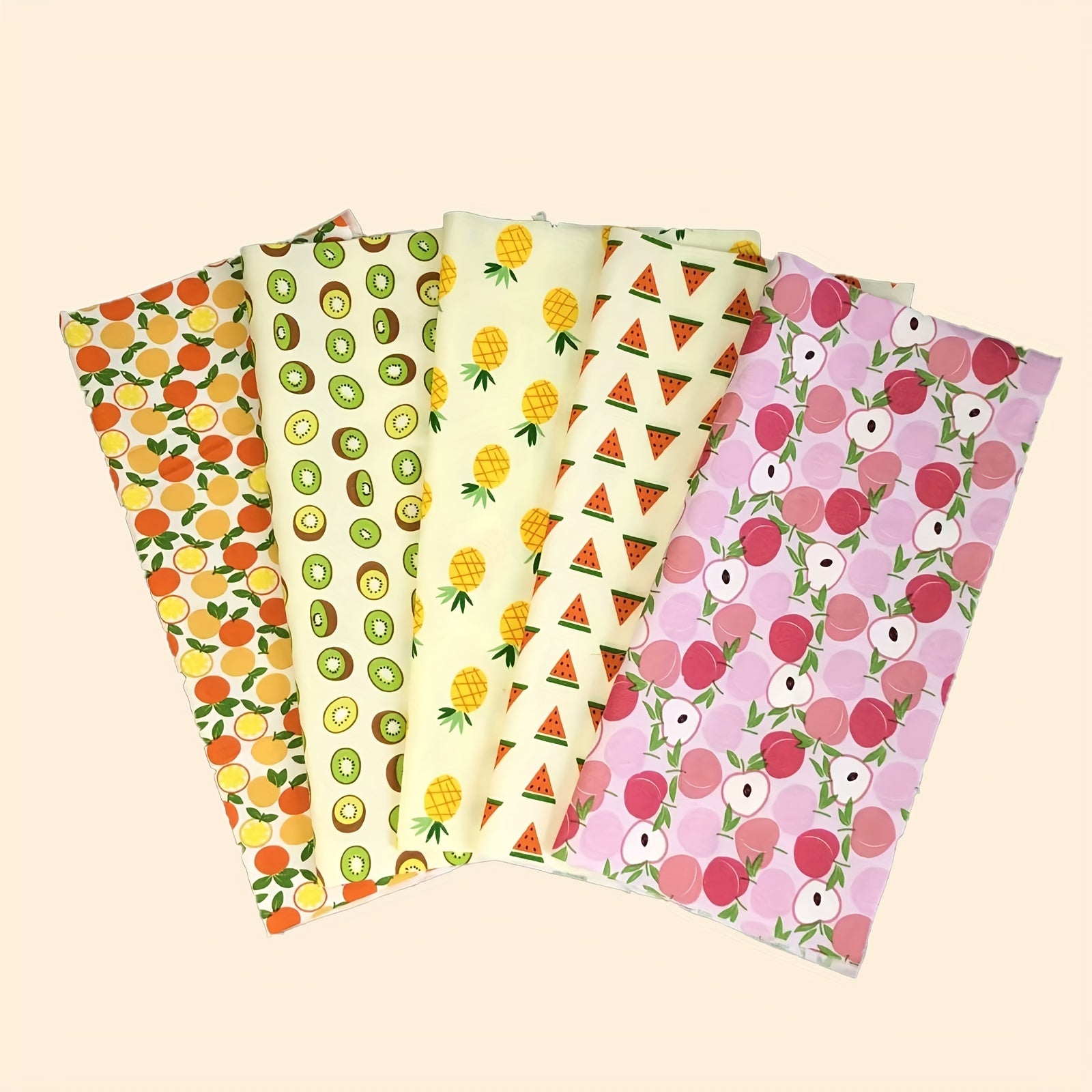 5pcs Fruit Fabric Fat Quarters Bundles Quilting Sewing Patchwork