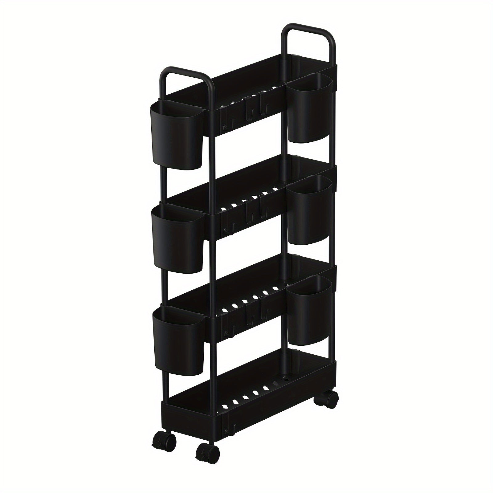 Kitchen Storage Slim Rack Small Cart Movable Living Room Plastic Storage Rack