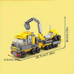 10pcs Mini Construction Vehicle Building Block Set Excavator Dump Truck Backhoe