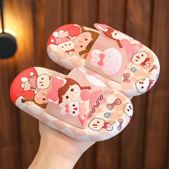 Girls Cartoon Open Toe Slippers Non Slip Lightweight Indoor Slippers