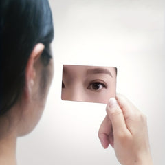 Mini Stainless Steel Makeup Pocket Mirror Portable Vanity Mirror