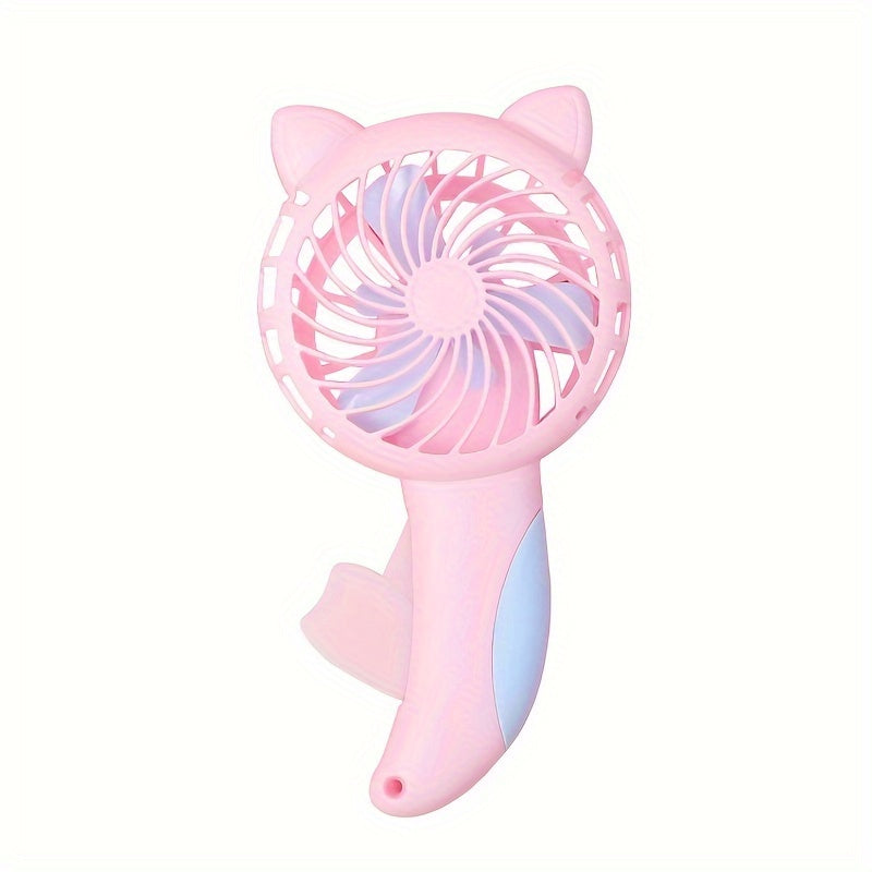 Cartoon Hand Press Fan Mini Handheld Fan Portable Cat Fan