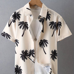 Boys Coconut Trees Shirt Short Sleeves
