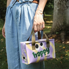 Portable Canvas Lunch Box Bag For Outdoor and School Office