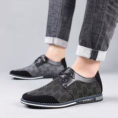 Men's Geometric Pattern Derby Shoes Lace up Front Dress Shoes For Men