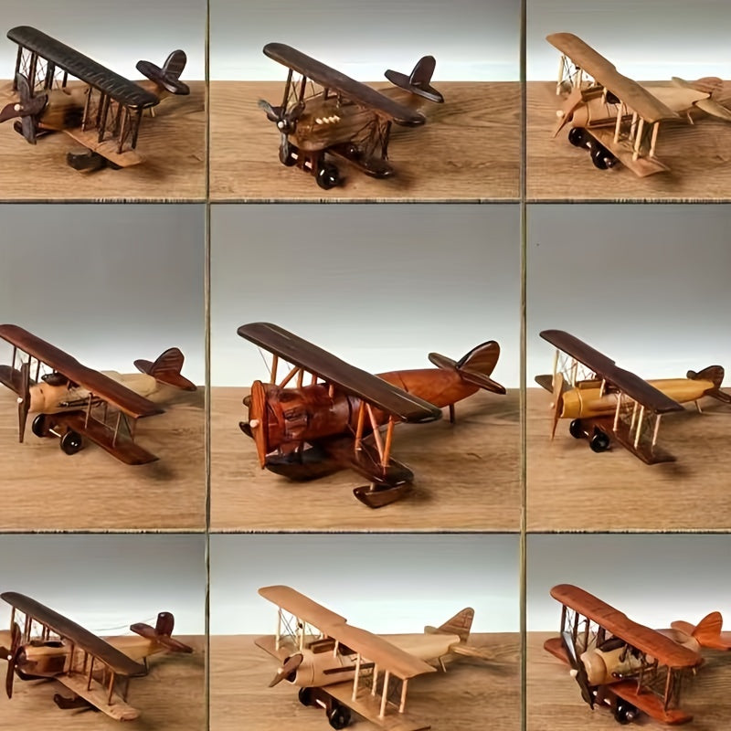 Wooden Retro Aircraft Ornaments Creative Home Desktop Aircraft Model