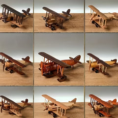 Wooden Retro Aircraft Ornaments Creative Home Desktop Aircraft Model