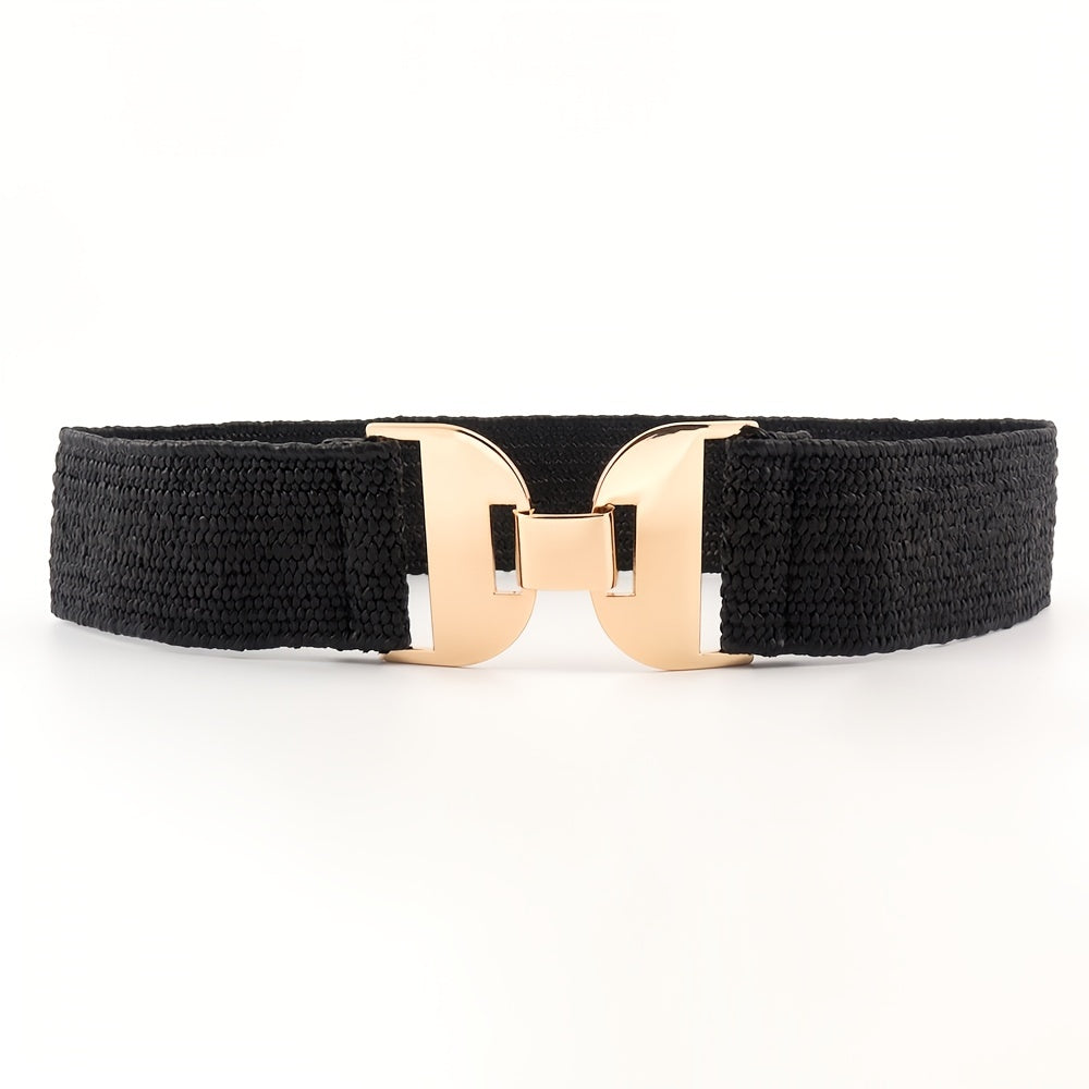 Summer Grass Girdle Women's Elastic Belt Geometric Buckle