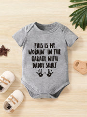 Baby Workin In The Garage With Daddy Short Sleeve Onesie